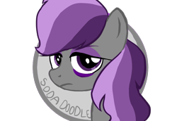 Size: 869x597 | Tagged: safe, artist:sodadoodle, derpibooru original, oc, oc only, oc:scintillalight, species:pegasus, species:pony, bags under eyes, circle, eyebrows, female, frown, looking at you, profile picture, simple background, solo, text, transparent background, unimpressed