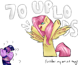 Size: 1800x1500 | Tagged: safe, artist:sodadoodle, character:fluttershy, character:twilight sparkle, species:alicorn, species:pegasus, species:pony, blushing, celebration, colored, confused, confusion, female, happy, hooves, hooves in air, looking up, mane, mare, open mouth, question mark, shading, shiny, simple background, tail, teeth, text, transparent background, wings
