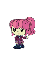 Size: 1076x1636 | Tagged: safe, artist:pokecure123, character:diwata aino, my little pony:equestria girls, background human, chibi, clothing, crystal prep academy uniform, cutie mark crew, female, school uniform, simple background, solo, trace, transparent background