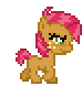 Size: 74x78 | Tagged: safe, artist:anonycat, character:babs seed, desktop ponies, adorababs, animated, cute, female, filly, foal, pixel art, simple background, solo, sprite, transparent background