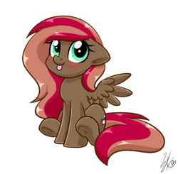 Size: 1024x1002 | Tagged: safe, artist:whitehershey, oc, oc only, oc:amber wing, species:pegasus, species:pony, blushing, cute, female, mare, ocbetes, simple background, solo, tongue out, transparent background