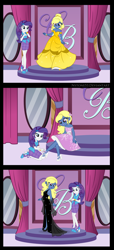 Size: 1600x3511 | Tagged: safe, artist:nstone53, character:rarity, oc, oc:azure/sapphire, g4, my little pony: equestria girls, my little pony:equestria girls, clothing, cocktail dress, crossdressing, dress, dress-up, ear piercing, earring, equestria girls-ified, evening gown, female, femboy, jewelry, makeover, male, piercing