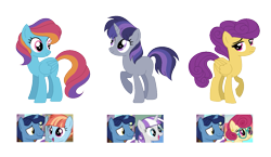 Size: 1241x719 | Tagged: safe, artist:hazardous-andy, base used, character:night light, character:posey shy, character:twilight velvet, character:windy whistles, oc, oc only, parent:night light, parent:posey shy, parent:twilight velvet, parent:windy whistles, parents:nightvelvet, parents:poseynight, species:pegasus, species:pony, species:unicorn, ship:nightvelvet, blank flank, female, male, mare, offspring, parent swap au, parents:windylight, poseynight, shipping, simple background, straight, transparent background, windylight