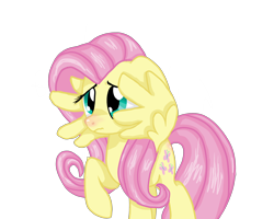 Size: 2500x2000 | Tagged: safe, artist:sodadoodle, character:fluttershy, species:pony, cute, embarrassed, female, floppy ears, mare, redraw, shading, show accurate, shyabetes, simple background, solo, transparent background, wings