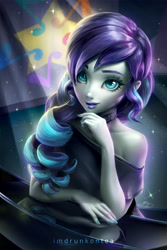 Size: 3600x5400 | Tagged: safe, alternate version, artist:imdrunkontea, character:coloratura, species:eqg human, my little pony:equestria girls, clothing, cutie mark, download at source, female, nail polish, piano, print, smiling, solo, spotlight, stage