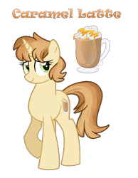 Size: 810x1043 | Tagged: safe, artist:hazardous-andy, base used, oc, oc only, oc:caramel latte, parent:cinnamon chai, parent:donut joe, parents:cinnamon donut, species:pony, species:unicorn, female, mare, offspring, simple background, solo, transparent background