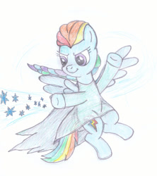 Size: 800x900 | Tagged: safe, artist:m.w., character:rainbow dash, newbie artist training grounds, clothing, dress, female, frozen (movie), magic, parody, simple background, solo, white background