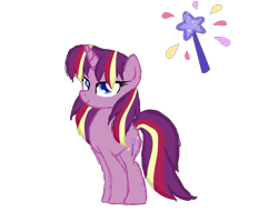 Size: 2500x2000 | Tagged: safe, artist:sodadoodle, oc, oc only, oc:wonderwand sparks, parent:tempest shadow, parent:twilight sparkle, parents:tempestlight, species:pony, species:unicorn, magical lesbian spawn, offspring, simple background, solo, transparent background