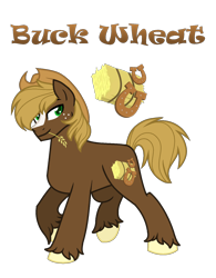 Size: 1160x1487 | Tagged: safe, artist:hazardous-andy, base used, oc, oc only, oc:buck wheat, parent:applejack, parent:trouble shoes, parents:troublejack, species:earth pony, species:pony, blaze (coat marking), clothing, cowboy hat, freckles, hat, male, offspring, simple background, solo, stallion, straw in mouth, transparent background, unshorn fetlocks