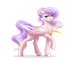Size: 1024x837 | Tagged: safe, artist:whitehershey, oc, oc only, species:pegasus, species:pony, colored wings, colored wingtips, ear piercing, female, jewelry, mare, necklace, piercing, solo