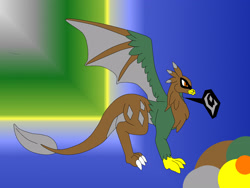 Size: 2560x1920 | Tagged: safe, artist:pd123sonic, oc, oc only, oc:boris, species:dragon, species:griffon, abstract background, dragriff, hybrid, reference sheet, solo, spread wings, wings