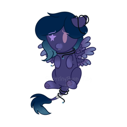 Size: 1024x1024 | Tagged: safe, artist:sketchthebluepegasus, oc, oc:spelle, species:pegasus, species:pony, chibi, female, mare, simple background, solo, transparent background, wingding eyes