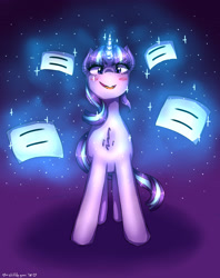 Size: 2627x3325 | Tagged: safe, artist:midoriya_shouto, character:starlight glimmer, species:pony, episode:the cutie map, g4, my little pony: friendship is magic, chest fluff, digital art, equal sign, equality, female, glowing horn, intimidating, looking at you, s5 starlight, solo