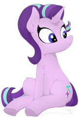 Size: 1105x1701 | Tagged: safe, artist:soctavia, character:starlight glimmer, species:pony, cute, female, happy, mare, simple background, sitting, solo, transparent background