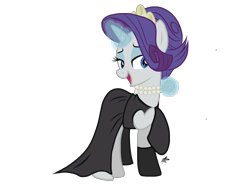 Size: 2048x1536 | Tagged: safe, artist:palmartz44, character:rarity, species:pony, species:unicorn, breakfast at tiffany's, clothing, dress, fancy, female, jewelry, necklace, simple background, solo, transparent background