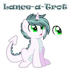 Size: 830x859 | Tagged: safe, artist:hazardous-andy, base used, oc, oc:lance-a-trot, parent:rarity, parent:spike, parents:sparity, species:dracony, hybrid, interspecies offspring, male, offspring, simple background, solo, transparent background