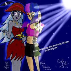 Size: 1024x1024 | Tagged: safe, artist:susanzx2000, oc, my little pony:equestria girls, bone, crossover, cursed, equestria girls-ified, moonlight, pirate, pirates of the caribbean, skeleton, sword, weapon