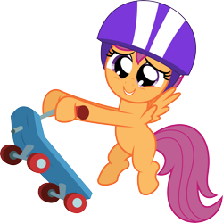 Size: 5737x5729 | Tagged: safe, artist:deadparrot22, character:scootaloo, species:pegasus, species:pony, absurd resolution, female, helmet, scooter, simple background, solo, transparent background, vector