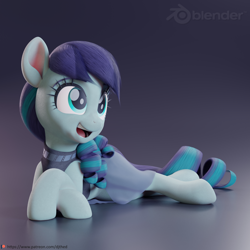 Size: 4096x4096 | Tagged: safe, artist:therealdjthed, character:coloratura, species:earth pony, species:pony, 3d, 3d model, absurd resolution, blender, cute, cycles, cycles render, female, happy, lying down, mare, model:djthed, patreon, patreon logo, rara, rarabetes, simple background, smiling, solo