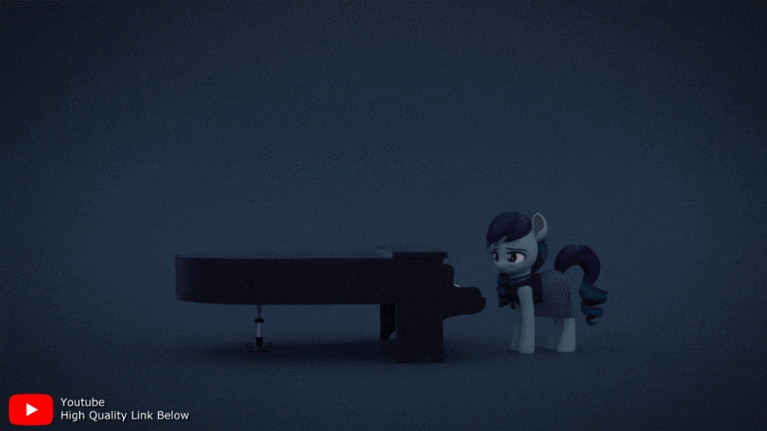 Size: 854x480 | Tagged: safe, artist:therealdjthed, character:coloratura, species:earth pony, species:pony, episode:the mane attraction, g4, my little pony: friendship is magic, 3d, 3d model, animated, blender, caption, cycles, cycles render, dialogue, female, mare, model:djthed, piano, rara, simple background, solo, text, the magic inside, youtube link