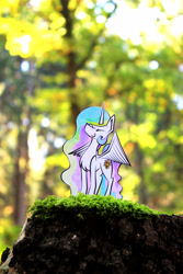Size: 3456x5184 | Tagged: safe, artist:bumskuchen, character:princess celestia, species:alicorn, species:pony, absurd resolution, forest, irl, photo, photography, real life background, solo, traditional art