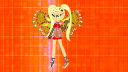 Size: 1280x720 | Tagged: safe, artist:elementalalchemist03, artist:gouhlsrule, base used, character:applejack, my little pony:equestria girls, barefoot, clothing, crossover, enchantix, fairy, fairy wings, feet, gloves, long gloves, rainbow s.r.l, winged humanization, wings, winx club