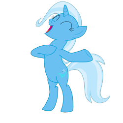 Size: 8000x8000 | Tagged: safe, artist:optimusv42, character:trixie, species:pony, species:unicorn, absurd resolution, bipedal, chest pounding, eyes closed, female, mare, open mouth, simple background, solo, transparent background, vector