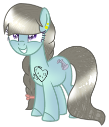 Size: 881x1025 | Tagged: safe, artist:mlplover2189_bases, artist:space--paws0w0, base used, oc, oc only, oc:southern ballroom, parent:beauty brass, parent:fiddlesticks, parents:fiddlebrass, species:earth pony, species:pony, icey-verse, ear piercing, earring, female, jewelry, magical lesbian spawn, mare, next generation, offspring, piercing, simple background, smiling, solo, tattoo, transparent background