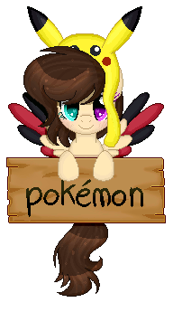 Size: 192x345 | Tagged: safe, artist:space--paws0w0, oc, oc only, oc:asheley, species:pegasus, species:pony, animated, clothing, colored wings, crossover, female, gif, hat, heterochromia, mare, multicolored wings, nintendo, pikachu, pokéball, pokémon, raised hoof, sign, simple background, solo, transparent background