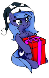 Size: 535x848 | Tagged: safe, artist:dankodeadzone, character:princess luna, species:pony, cute, female, present, s1 luna, simple background, smiling, solo, transparent background
