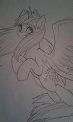 Size: 1024x1707 | Tagged: safe, artist:envygirl95, character:twilight sparkle, character:twilight sparkle (alicorn), species:alicorn, species:pony, female, monochrome, solo, traditional art