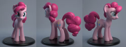 Size: 2196x834 | Tagged: safe, artist:hashbro, character:pinkie pie, species:pony, 3d, female, prototype, render, solo