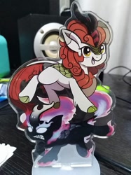 Size: 718x960 | Tagged: safe, artist:chirpy-chi, photographer:horsesplease, character:autumn blaze, species:kirin, episode:sounds of silence, g4, my little pony: friendship is magic, angry, duality, happy, malaysia, nirik, the friendship express
