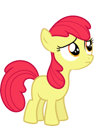 Size: 6000x7974 | Tagged: safe, artist:givralix, edit, editor:slayerbvc, character:apple bloom, species:earth pony, species:pony, episode:flight to the finish, g4, my little pony: friendship is magic, absurd resolution, accessory-less edit, female, filly, looking up, missing accessory, simple background, solo, transparent background, vector, vector edit