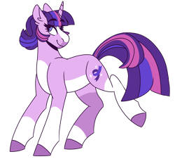 Size: 1366x1233 | Tagged: safe, artist:unicorn-mutual, oc, oc only, oc:cassiopeia crux, parent:starlight glimmer, parent:twilight sparkle, parents:twistarlight, species:pony, species:unicorn, blaze (coat marking), female, magical lesbian spawn, mare, offspring, pale belly, simple background, socks (coat marking), solo, transparent background