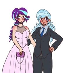 Size: 540x625 | Tagged: safe, artist:midoriya_shouto, character:starlight glimmer, character:trixie, species:human, ship:startrix, blushing, female, happy, humanized, lesbian, lesbian couple, married, married couple, shipping, tumblr
