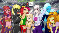 Size: 1024x576 | Tagged: safe, artist:susanzx2000, character:adagio dazzle, oc, species:anthro, species:human, my little pony:equestria girls, blizzard, christmas, female, furry, heroes of the storm, holiday, snow, snowfall, steven universe, warcraft, world of warcraft