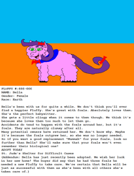 Size: 635x833 | Tagged: safe, artist:fortune, adoption, bella the mare, fluffy pony