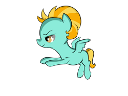 Size: 4600x3450 | Tagged: safe, artist:dumbwoofer, character:lightning dust, female, filly, flying, foal, smiling, smirk, solo