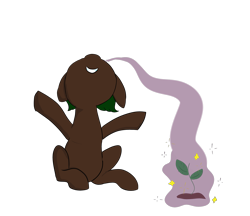 Size: 4301x3711 | Tagged: safe, artist:dumbwoofer, oc, oc:pine shine, species:pony, species:unicorn, belly, cute, female, filly, foal, magic, plant, smiling, solo