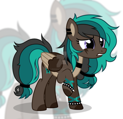 Size: 1920x1849 | Tagged: safe, artist:dianamur, oc, species:pegasus, species:pony, deviantart watermark, female, mare, obtrusive watermark, solo, spiked wristband, watermark, wristband, zoom layer