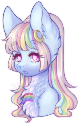 Size: 687x1078 | Tagged: safe, artist:dusty-onyx, oc, oc:nightlight, species:pony, bust, female, mare, portrait, simple background, solo, transparent background