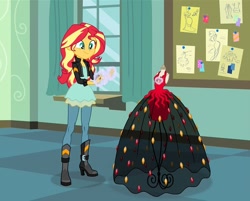 Size: 750x603 | Tagged: safe, artist:sapphiregamgee, character:sunset shimmer, my little pony:equestria girls, clothing, cropped, dress, implied rarity