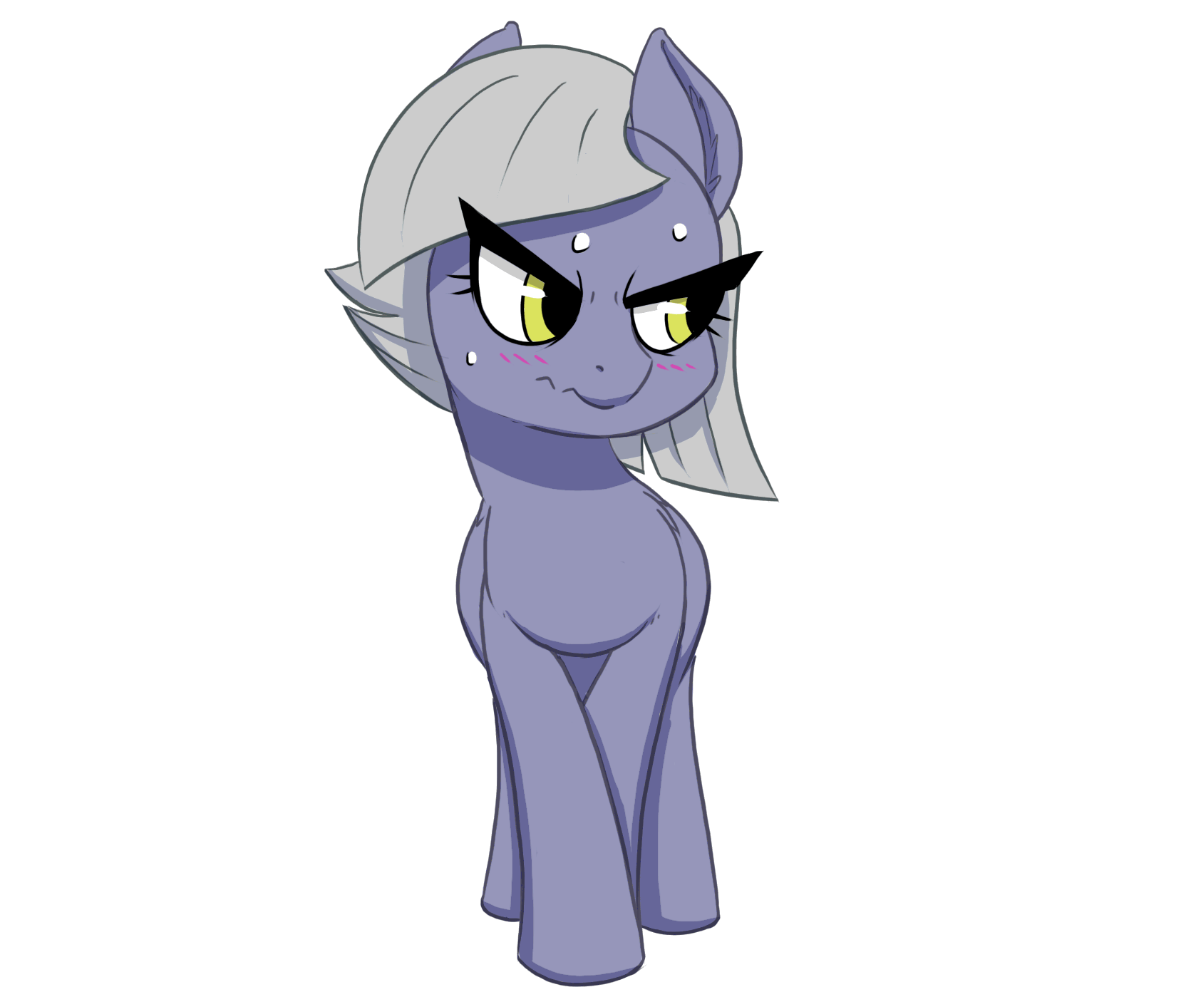 Size: 1664x1392 | Tagged: safe, artist:ikarooz, character:limestone pie, species:earth pony, species:pony, animated, blushing, cute, dancing, female, gif, lemme smash, limabetes, limetsun pie, loop, mare, simple background, solo, sweat, swiggity swooty, transparent background, tsundere