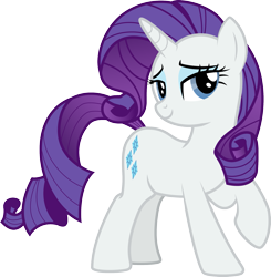 Size: 2047x2085 | Tagged: safe, artist:lightning stripe, derpibooru original, character:rarity, species:pony, species:unicorn, cute, cutie mark, eyebrows, female, grin, lidded eyes, mare, purple mane, show accurate, simple background, smiling, solo, transparent background, white coat, wings