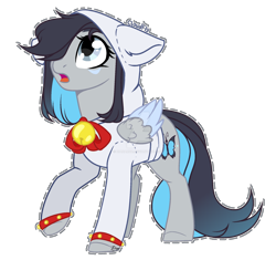 Size: 1920x1805 | Tagged: safe, artist:dianamur, oc, oc only, species:pegasus, species:pony, cat hoodie, deviantart watermark, female, mare, obtrusive watermark, simple background, solo, transparent background, watermark