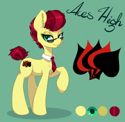 Size: 1024x999 | Tagged: safe, artist:orchidpony, oc, oc:aces high, species:earth pony, species:pony, reference sheet, solo