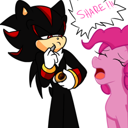 Size: 2000x2000 | Tagged: safe, artist:soul-yagami64, character:pinkie pie, crossover, shadow the hedgehog, sonic the hedgehog (series)