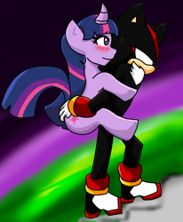Size: 2200x2664 | Tagged: safe, artist:soul-yagami64, character:twilight sparkle, crossover, shadow the hedgehog, sonic the hedgehog (series)