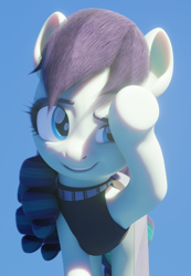 Size: 1080x1558 | Tagged: safe, artist:therealdjthed, character:coloratura, species:earth pony, species:pony, 3d, 3d model, blender, cute, cycles, cycles render, female, mare, model:djthed, rara, rarabetes, simple background, smiling, solo